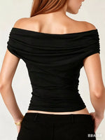 Off-Shoulder Ruched T-Shirt