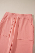 Ribbed Round Neck Top and Pants Set