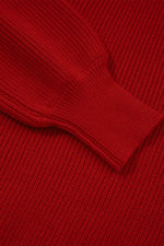 Lantern Sleeve V Neck Knot Back Sweater