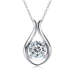 2 Carat Moissanite 925 Sterling Silver Pendant Necklace