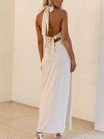Halter Neck Sleeveless Maxi Dress