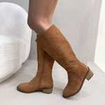 Round Toe Block Heels Boots