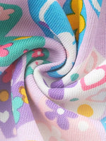 Children's Butterfly & Heart Print Pocket Ruffle Sleeve Dress