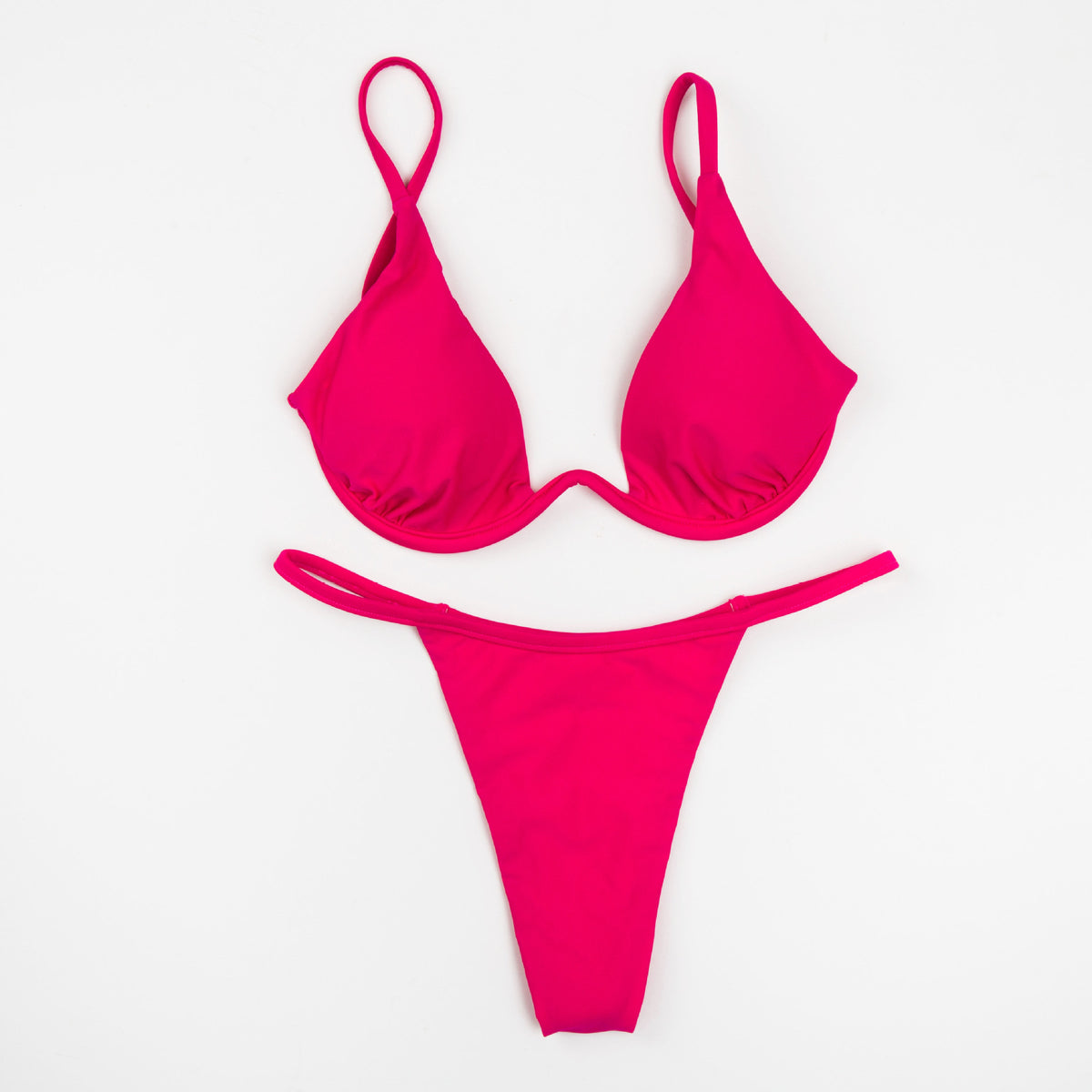 Sexy Push Up Underwired V-bar Bikini Women Swimsuit Female Swimwear Two-pieces Bikini set Micro Thong Bathing Suit Swim Lady