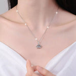 925 Sterling Silver Zircon Crown Pendant Necklace