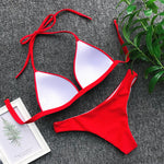 Sexy Halter Push Up Bra Cup Bikini 2025 Women Swimsuit Female Swimwear Two Pieces Bikini set Brazilian Bathing Suit Swim Beach