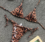 Sexy Leopard Bikini 2025 Halter Swimsuit Women String Swimwear Female Micro Bikini Set Brazilian Bathing Suit Push Up Swim Wear