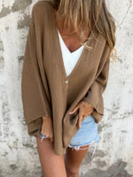 Full Size One Button Long Sleeve Shirt Plus Size