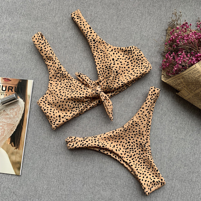 V-Bar Underwired Polka Dot Bikini 2025 Women Swimsuit Female Swimwear Two Pieces Bikini Set Ribbed High Cut Bathing Suit Swim
