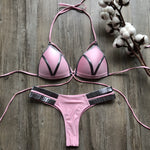Sexy Halter Push Up Brazilian Bikini 2025 Women Bandage String Swimsuit Female Swimwear Two Pieces Bikini Set Bathing Suit Swim