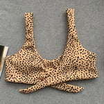 Ribbed Polka Dot Bikinis V-Bar Underwired Bikini Women Swimwear Female Swimsuit Two Pieces Bikini Set High Cut Bathing Suit Swim