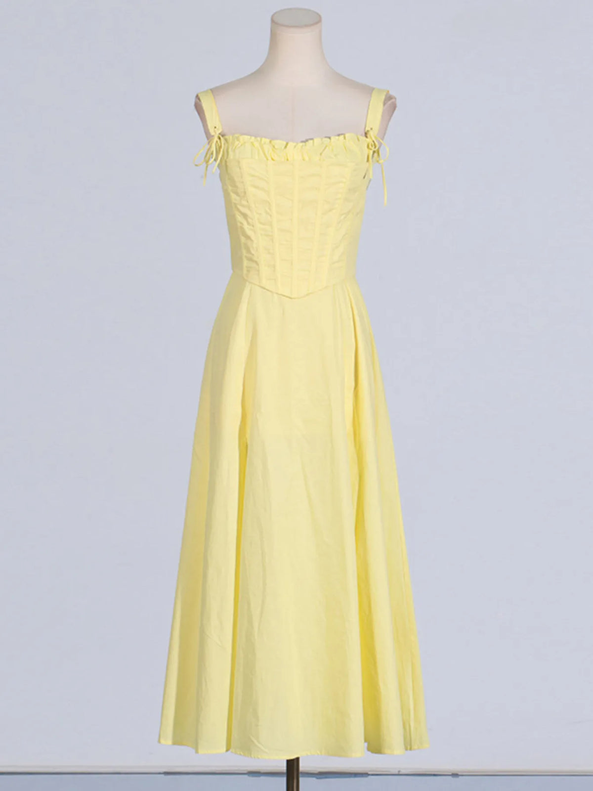 Slit Sleeveless Zip Back Midi Dress