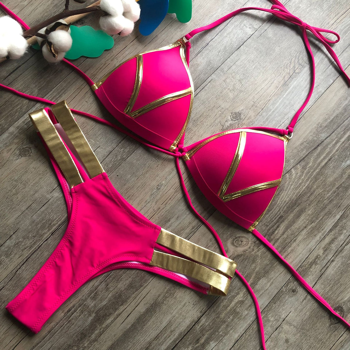 Sexy Halter Push Up Brazilian Bikini 2025 Women Bandage String Swimsuit Female Swimwear Two Pieces Bikini Set Bathing Suit Swim