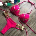 Sexy Halter Push Up Brazilian Bikini 2025 Women Bandage String Swimsuit Female Swimwear Two Pieces Bikini Set Bathing Suit Swim