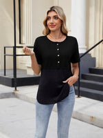 Two-Tone Short Sleeve Top