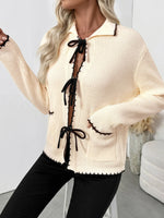 Tie Front Long Sleeve Cardigan