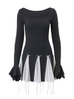 Two Tone Bowknot Decor Mini Dress