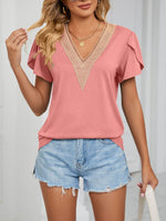 V-Neck Petal Sleeve Top