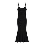 Sexy Sexy Pleated Boning Corset Strap Dress Summer Waisted Slim Fit Package Hip Dress