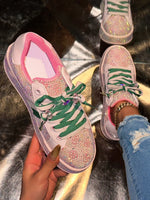 Rhinestone Round Toe Sneakers