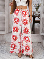 Devine Drawstring Printed Wide Leg Pants