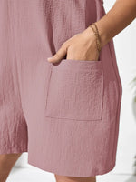 Plus Size Knotted Strap Romper with Pockets