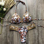 Sexy Halter Push Up Brazilian Bikini 2025 Women Bandage String Swimsuit Female Swimwear Two Pieces Bikini Set Bathing Suit Swim