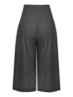 Smocked Wide-Leg Capri Pants