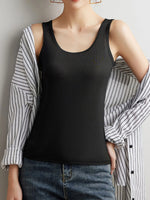 Plus Size Ribbed Scoop Neck Tank Top