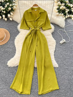Tie Waist Wide Leg Jumpsuit