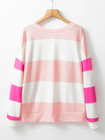 Color Block Drop Shoulder Long Sleeve Top