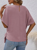 Tied Round Neck Half Sleeve Blouse