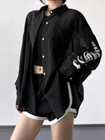 Button-Up Long Sleeve Oversized Shirt