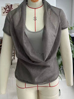 Full Size Scoop Neck Tank and Cowl Neck Cover Up Set Plus Size