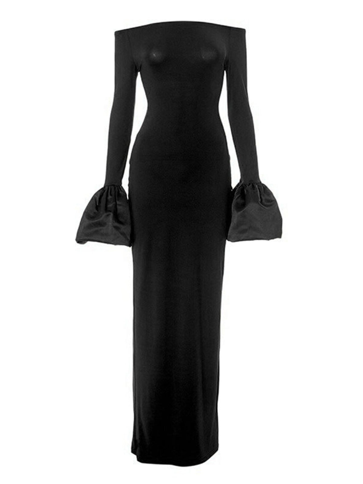 Off-Shoulder Flounce Sleeve Maxi Dress