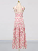 Lace Sleeveless Tiered Midi Dress