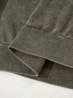Lace Patchwork Detail Notched Mineral Wash Sweatshirt