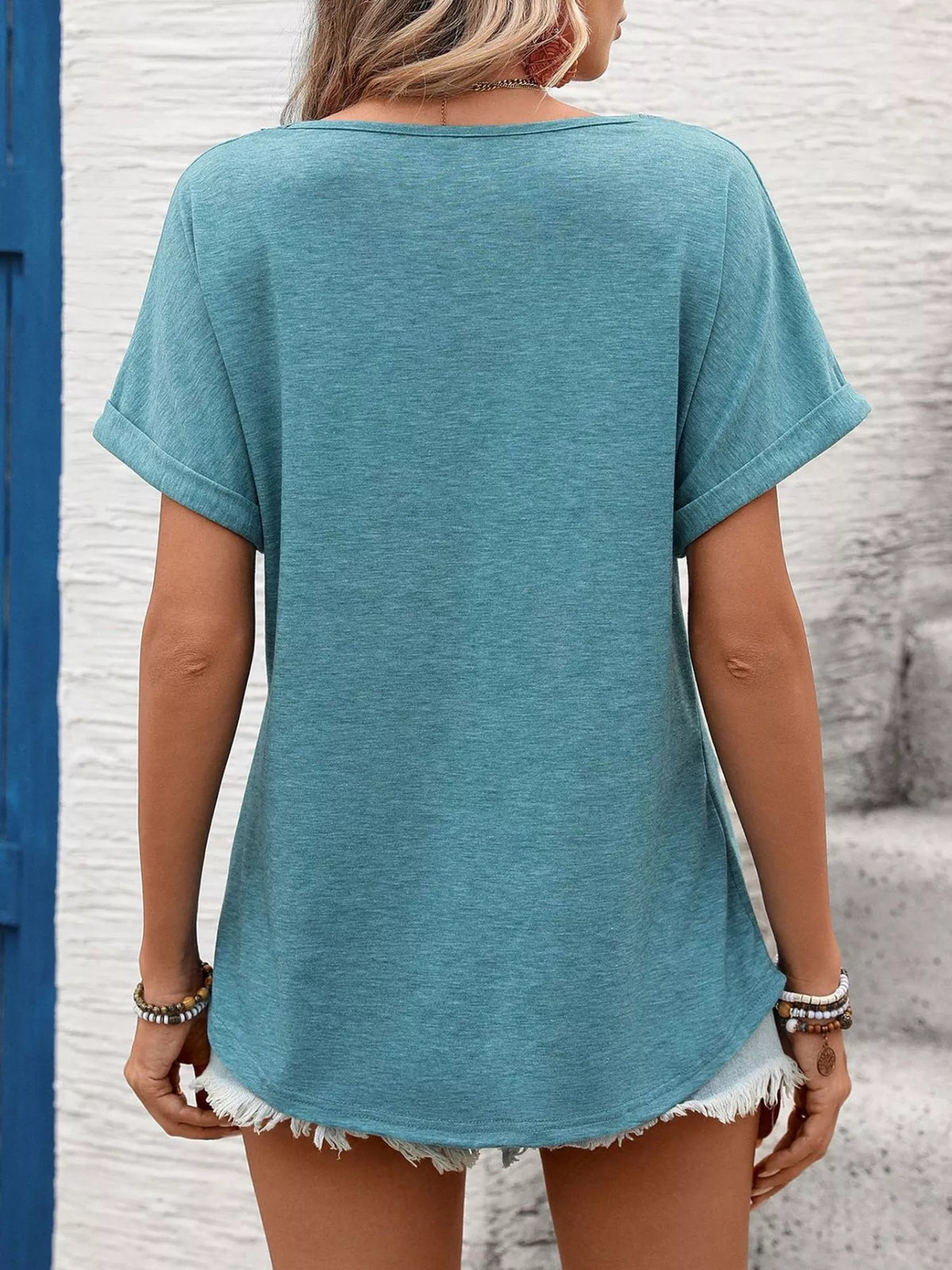 Lace Trim Short Sleeve T-Shirt