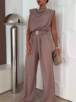 Cowl Neck Wide-Leg Jumpsuit