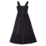 French Retro Lace Bowknot Decoration Square Collar Vest Dress Cami Dress Summer Slim Fit A Line Dress Women