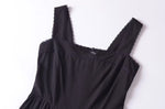 French Retro Lace Bowknot Decoration Square Collar Vest Dress Cami Dress Summer Slim Fit A Line Dress Women