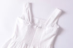 French Retro Lace Bowknot Decoration Square Collar Vest Dress Cami Dress Summer Slim Fit A Line Dress Women