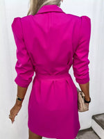 3/4 Sleeve Belted Blazer Dress