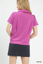 Umgee Luxe Knit V-Neck Short Sleeve Top