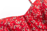 Summer Seaside Holiday Suspender Dress Dress Women Fresh Sweet Floral Slim Fit Cinched Mid Length Dress