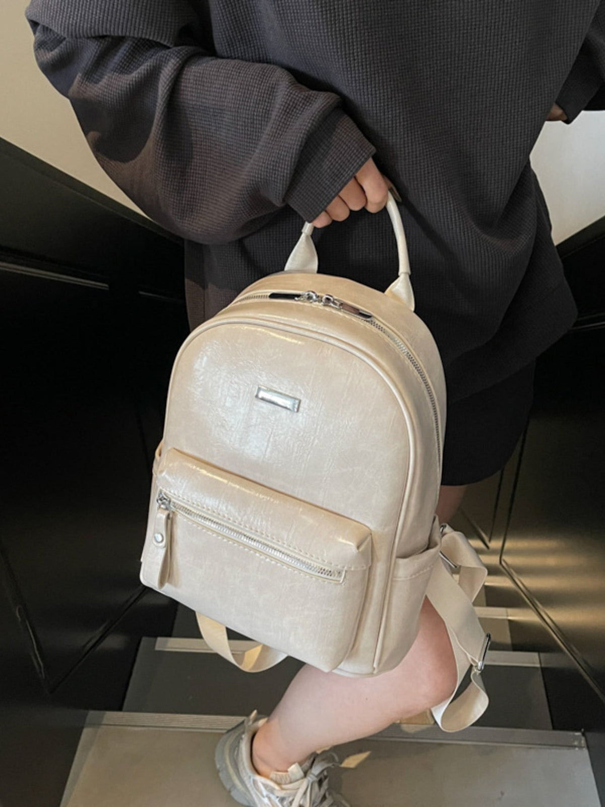 Lightweight Leather Backpack Bag