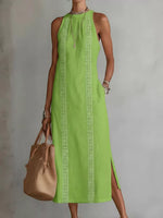 Full Size Side Slit Sleeveless Midi Dress Plus Size
