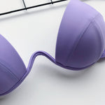 Sexy V-bar Underwired Bra Cup Thong Bikini 2025 Women Swimwear Female Swimsuit Two-pieces Bikini Set High Cut Bathing Suit Swim