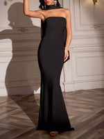 Tube Mermaid Maxi Dress with Scarf Detail