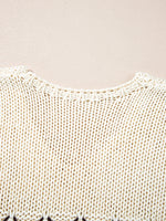 Contrast Stitch Detail V Neck Drop Shoulder Sweater